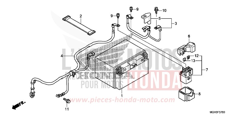 BATTERIE de VFR1200X "Crosstourer" DCT DEGITAL SILVER METALLIC (NHA30) 2012
